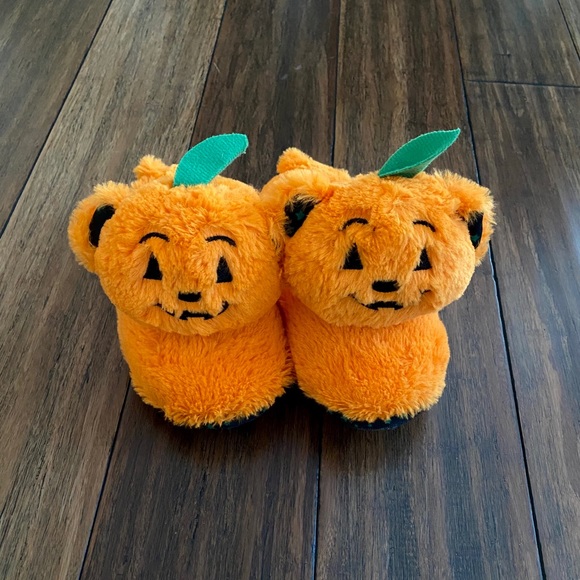 Build A Bear Pumpkin Slippers size L 1-2 - Picture 3 of 13